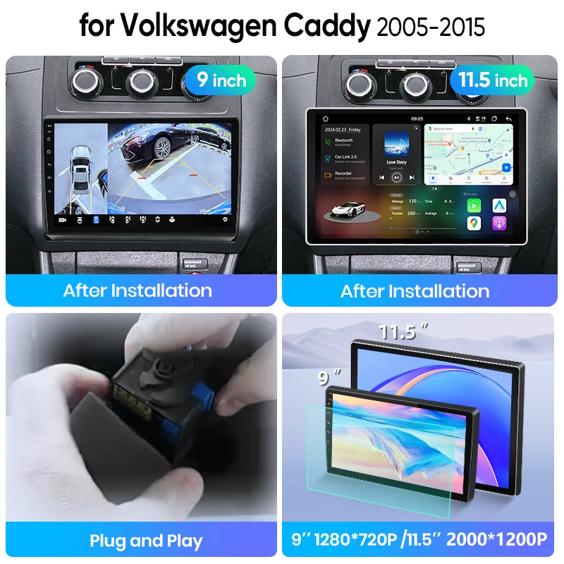 Junsun Wireless CarPlay Car Radio For VOLKSWAGEN CADDY 2005 2006-2015 Android Multimedia - Junsun Official Store