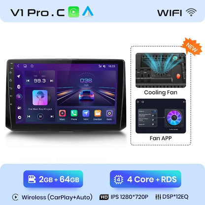 Junsun Wireless CarPlay Android Auto Radio For Toyota Corolla 2018 - 2021 Car Intelligent Systems RDS BT WiFi 2 din