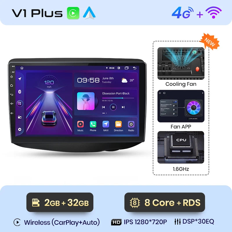 Junsun V1pro Android Auto Radio for Toyota Vitz XP10 Yadditif Platz Echo 1999-2005 Carplay 4G Car Multimedia GPS 2din autoradio