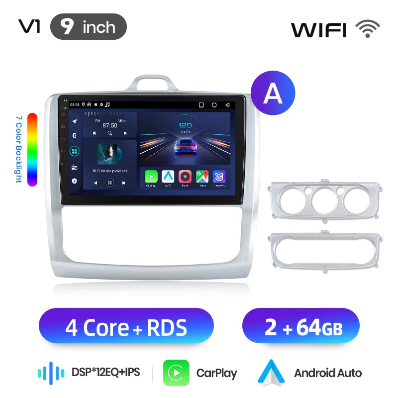 Junsun Wireless CarPlay Car Radio For Ford Focus 2 2004 2005 2006 2007-2011 Android Multimedia