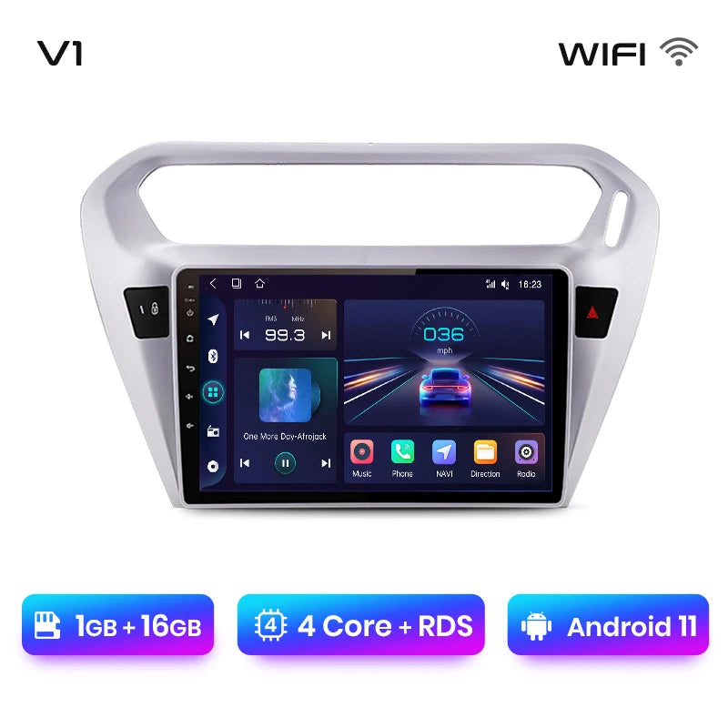 Junsun V1 Plus Car Radio For Peugeot 301 Citroen Elysee 2013 - 2018 wireless CarPlay Android Auto No 2 din 2din DVD