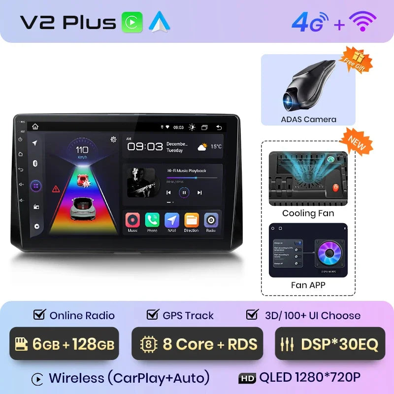 Junsun Wireless CarPlay Android Auto Radio For Toyota Corolla 2018 - 2021 Car Intelligent Systems RDS BT WiFi 2 din