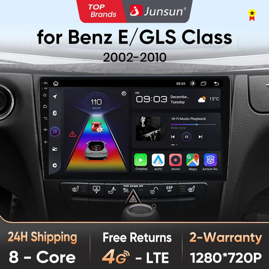 Junsun V1 Drahtloses CarPlay Android Autoradio für Mercedes Benz E-Klasse W211 E300 2002-2010 4G Auto Multimedia GPS 2Din Autoradio 