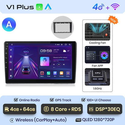 Junsun Wireless CarPlay Android Auto Car Radio Multimedia For VW Passat B5 B6 2004-2010  GPS Intelligent Systems Smart Autoradio