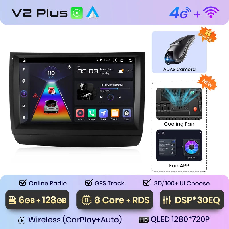 Junsun V1pro AI Voice Android Auto Radio For Toyota Prius 20 2002-2009 Carplay Car Multimedia GPS 2din autoradio