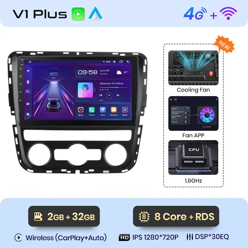 Junsun Wireless CarPlay Android Auto Radio For VOLKSWAGEN PASSAT 2012 2013 2014 2015 Car Intelligent Systems RDS BT WiFi 2 din - Junsun Official Store