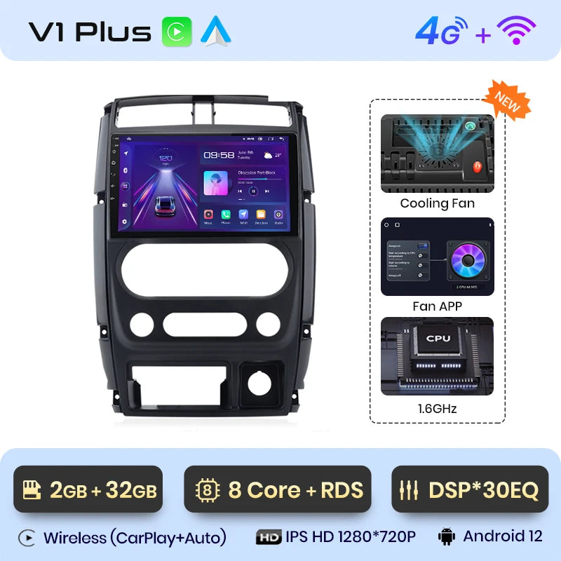 Junsun V1pro AI Voice Car Radio Android Auto Multimedia Player For Suzuki Jimny 3 2005-2019 Carplay 4G RDS 2din GPS autoradio