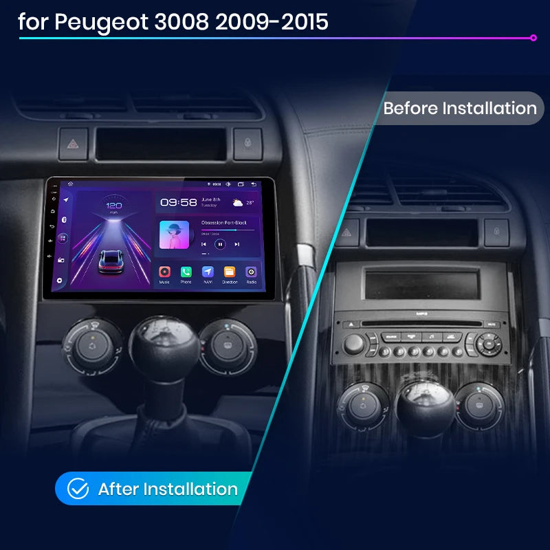 Junsun V1 Plus Car Radio For Peugeot 3008 2009 - 2015 wireless CarPlay Android Auto car intelligent systems No 2 din 2din DVD - Junsun Official Store