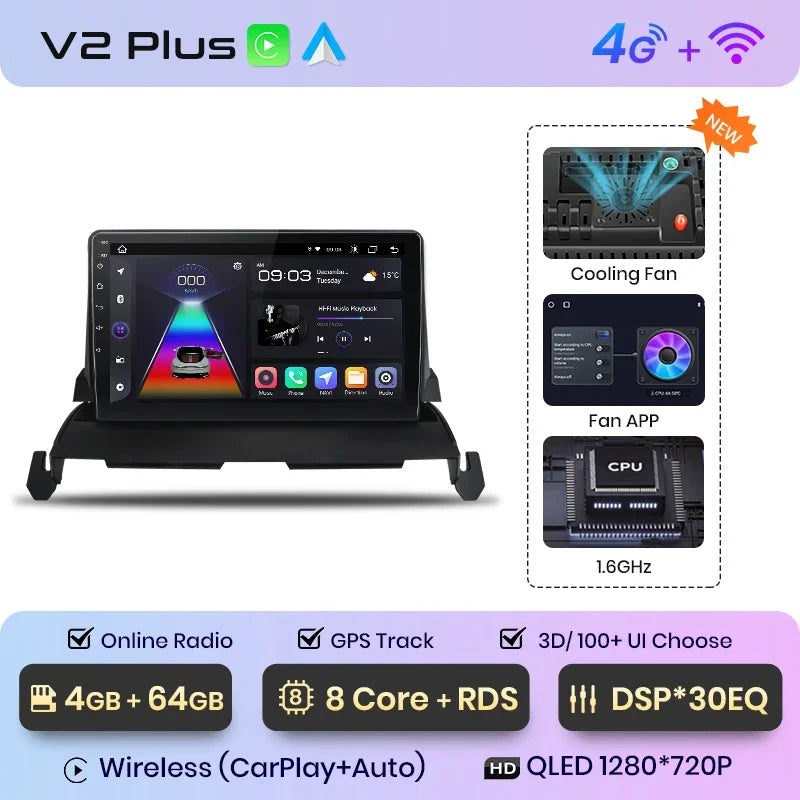 Junsun Wireless CarPlay Android Auto Radio For Dodge Journey 2009 2010 2011 2012 Car Intelligent Systems RDS BT WiFi 2 din