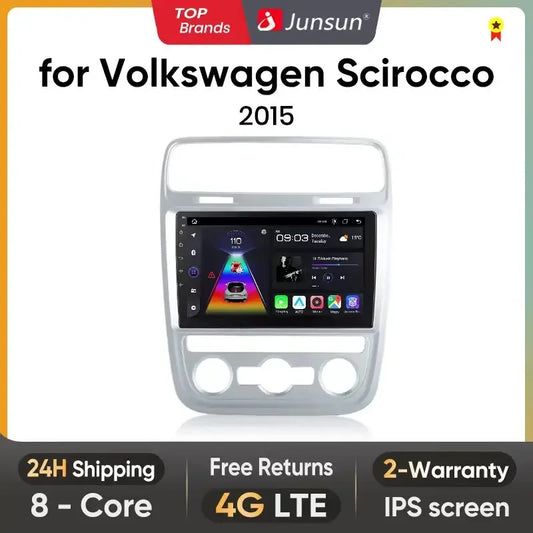 Junsun Wireless CarPlay Android Auto Radio For Volkswagen Scirocco 2015 Car Intelligent Systems RDS BT WiFi 2 din