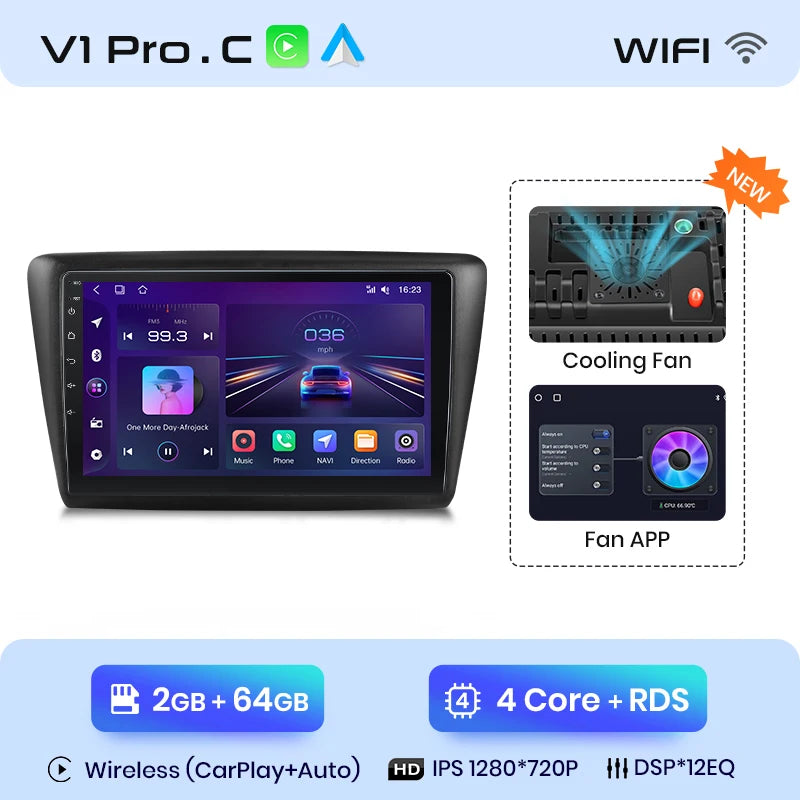 Junsun Wireless Android Auto Radio For Skoda Rapid 2013 -2019 4G Car Multimedia GPS 2din autoradio Junsun Official Store