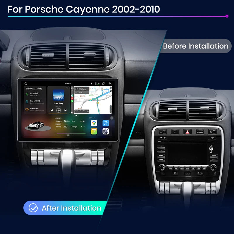 Junsun V3 Plus 2K Android 13 CarPlay inalámbrico Android Auto Sistemas inteligentes para Porsche Cayenne 1 9PA 2002-2010 Autoradio 