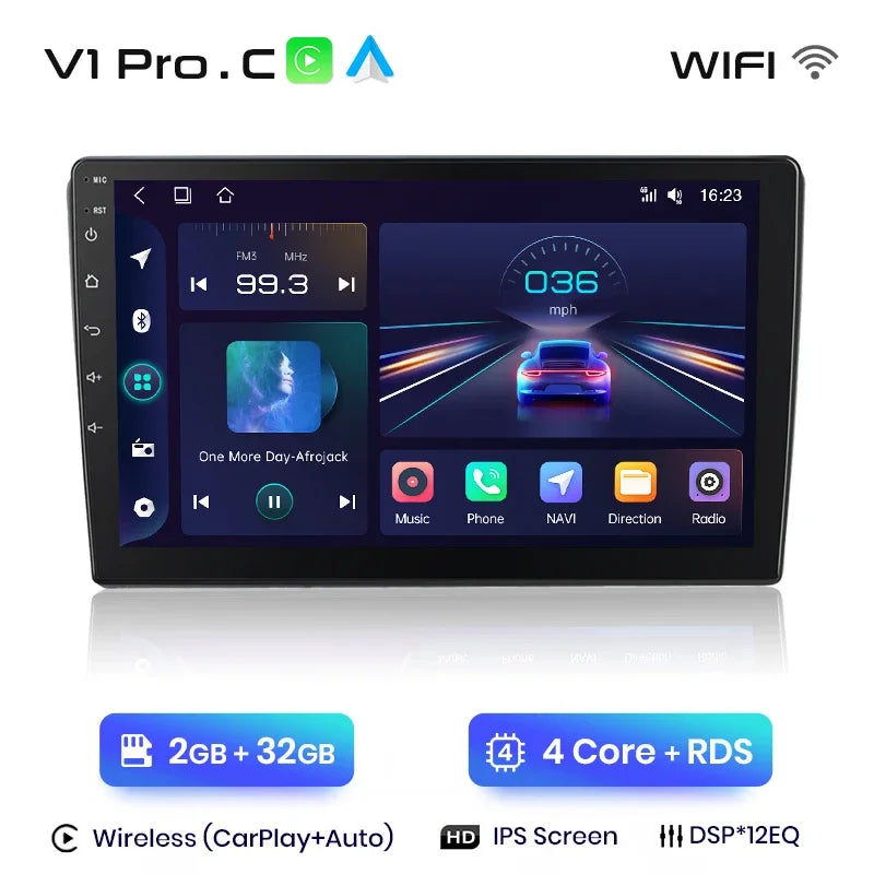 Junsun Wireless CarPlay Android Auto Radio For VOLKSWAGEN CARAVELLE 2015+ Car Intelligent Systems RDS BT WiFi 2 din