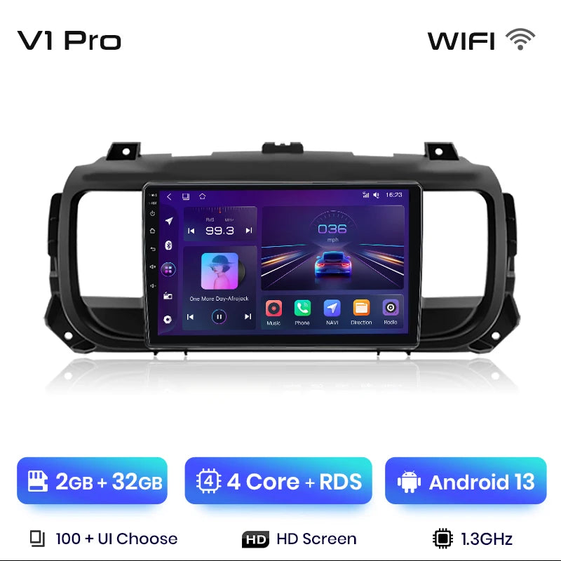 Junsun Car Radio For Peugeot Expert 3 Citroen Jumpy 3 SpaceTourer 2016 - 2021 wireless CarPlay Android Auto No 2 din 2din DVD