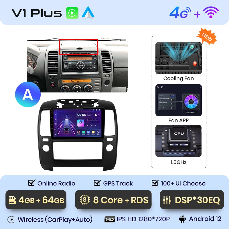 Junsun V1pro AI Voice 2 din Android Auto Radio For Nissan NAVARA 2006-2012 Carplay 4G Car Multimedia GPS 2din autoradio
