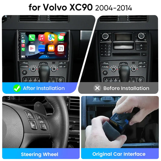 Junsun 8 Core Car Stereo for  Volvo XC90 2004 2005 2006 2007 2008-2014 Wireless Carplay Android Auto GPS Navigation FM RDS eSIM