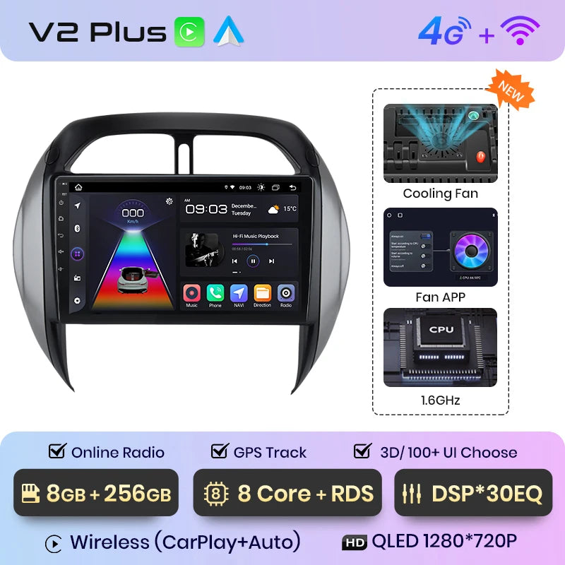 Junsun V1pro AI Stimme 2 din Android Auto Radio Für Toyota RAV4 2003 2004 2005 Carplay 4G Auto Multimedia GPS 2din autoradio 