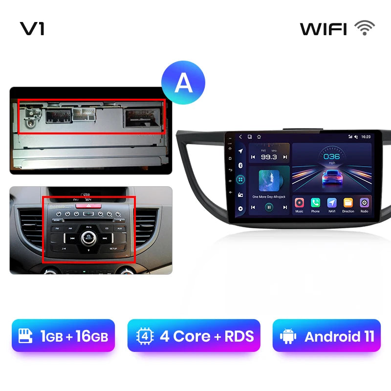 Junsun V1pro AI Voice 2 din Android Auto Radio For Honda CRV CR-V 2012-2016 Carplay Car Multimedia GPS 2din autoradio