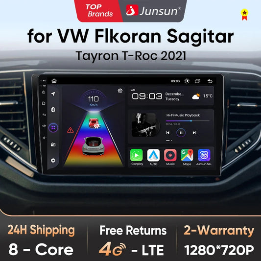 Junsun Drahtlose CarPlay Android Auto Radio Für VW VILORAN SAGITAR TAYRON T-ROC 2021 Auto Intelligente Systeme RDS BT WiFi 2 din 