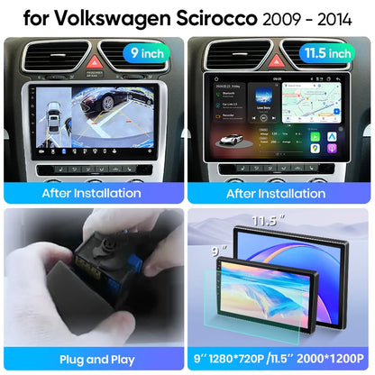 Junsun Wireless CarPlay Car Radio For Volkswagen SCIROCCO 2009-2014 Android Multimedia