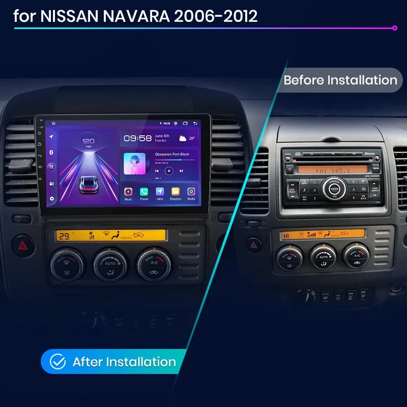 Junsun V1pro AI Voice 2 din Android Auto Radio For Nissan NAVARA 2006-2012 Carplay 4G Car Multimedia GPS 2din autoradio