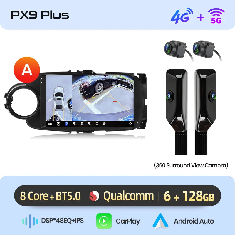 Junsun AI voice 4G LTE wireless CarPlay Android Auto Radio For Toyota Yaris 2012 2013 20014 2015-2017 Car Intelligent Systems Multimedia player Stereo RDS BT 2 din autoradio GPS Navi screen
