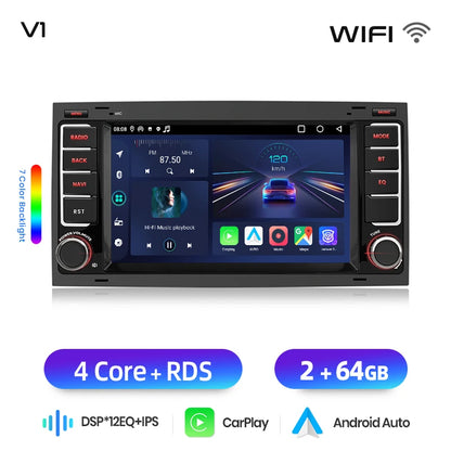 Junsun Wireless CarPlay Car Radio For Volkswagen VW Touareg Multivan T5 Transporte 2004-2009 Android Multimedia