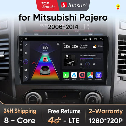 Junsun V1 Plus Car Radio For Mitsubishi Pajero 4 V80 V90 2006 - 2014 wireless CarPlay Android Auto No 2 din 2din DVD