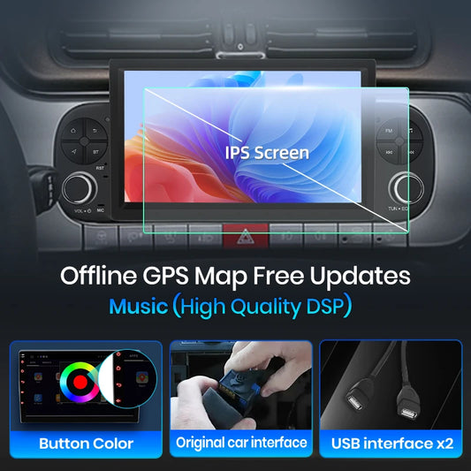 Junsun Wireless CarPlay Car Radio for Fiat Panda 2013 2014 2015-2020 Android Multimedia