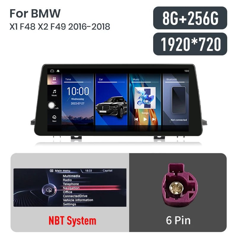 Junsun 8 Core 4G WiFi Wireless CarPlay Andorid Auto Car Radio Multimedia For BMW X1 F48 X2 F49 2013-2020 Car Intelligent Systems