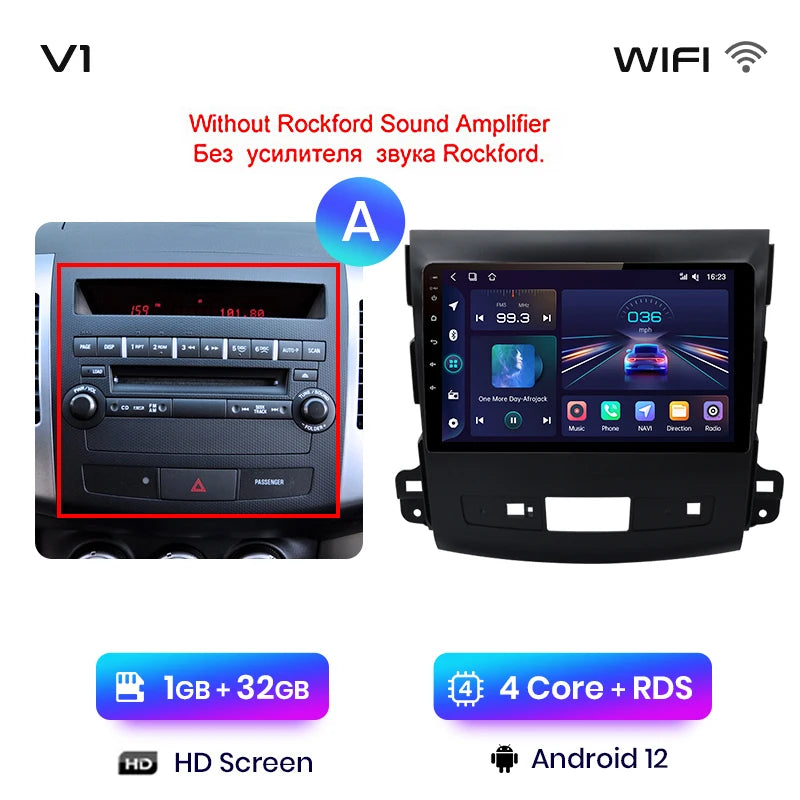 Junsun V1pro 2 din Android Auto Radio For Mitsubishi Outlander xl 2 2005-2011 Citroen C-Crosser Carplay Car Multimedia autoradio