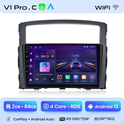 Junsun V1 Plus Car Radio For Mitsubishi Pajero 4 V80 V90 2006 - 2014 wireless CarPlay Android Auto No 2 din 2din DVD