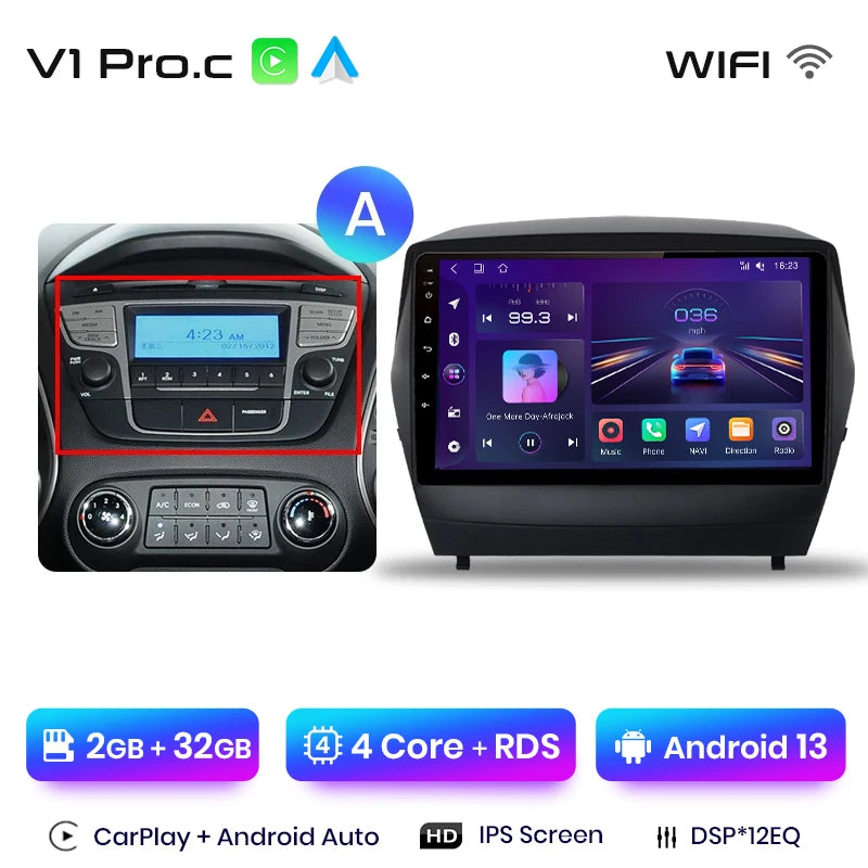 Junsun Car Radio For Hyundai Tucson 2 ix35 2009 - 2015 wireless CarPlay Android Auto car intelligent systems No 2 din 2din DVD