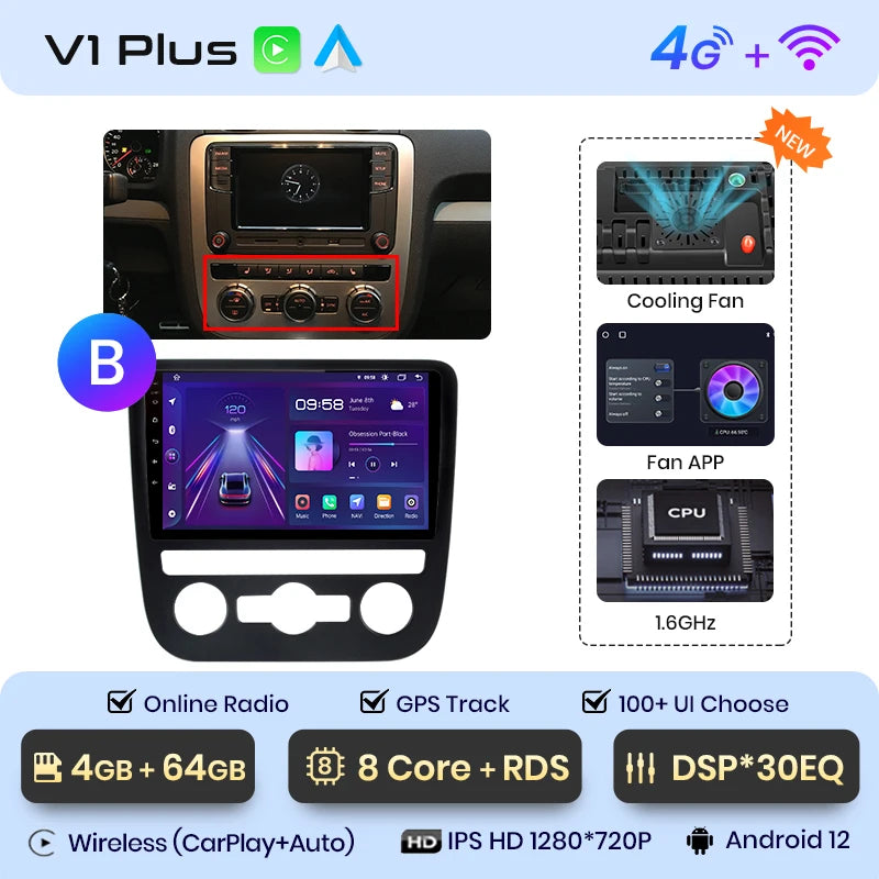Junsun V1pro AI Voice 2 din Android Auto Radio For VW Volkswagen Scirocco 2008-2013 Carplay 4G Car Multimedia GPS 2din autoradio