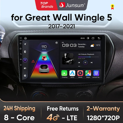 Junsun V1pro 2 Din Android Auto Radio for Great Wall Wingle 5 2017 2018 2019 2020 2021 Car Multimedia Autoradio