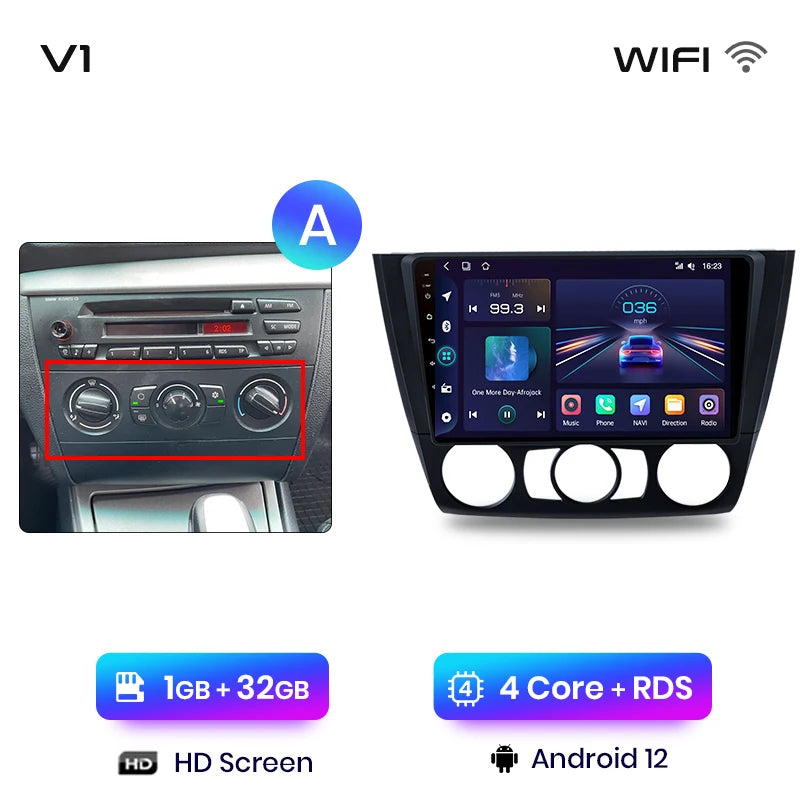 Junsun V1 AI Voice Wireless CarPlay Android Auto Radio For BMW 1-Series 1 Series E87 E81 E82 E88 2004-2011 4G Car Multimedia GPS