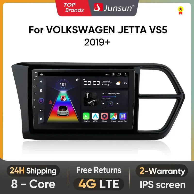 Junsun Wireless CarPlay Android Auto Radio For VOLKSWAGEN JETTA VS5 2019+ Car Intelligent Systems RDS BT WiFi 2 din