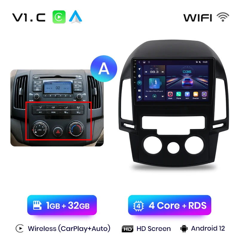 Junsun V1 AI Voice Wireless CarPlay Android Auto Radio For Hyundai I30 2006-2011 4G Car Multimedia GPS 2din autoradio