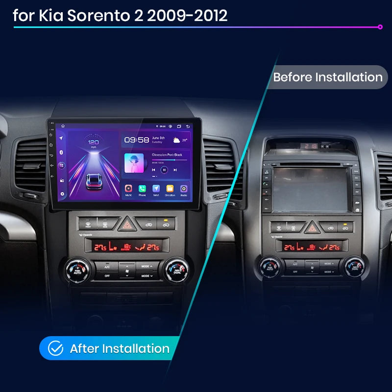 Junsun V1pro AI Voice 2 din Android Auto Radio For Kia Sorento 2 XM 2009 - 2012 Carplay Car Multimedia GPS 2din autoradio - Junsun Official Store