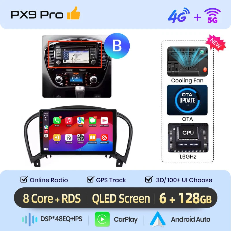 AWESAFE PX9 Car Radio Autoradio for Nissan Juke YF15 2010-2014 Wireless Carplay Screen Android Auto Stereo GPS Navi FM RDS BT - Junsun Official Store