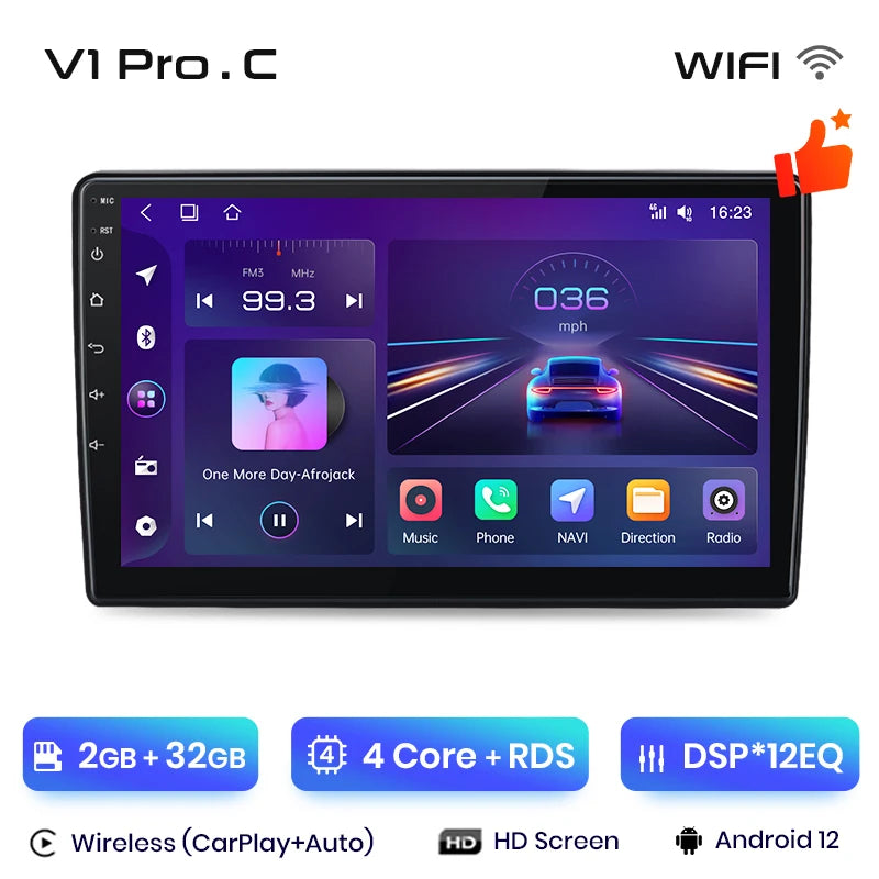 Junsun V1pro AI Voice 2 din Android Auto Radio For Fiat 500L 2012-2017 Carplay 4G Car Multimedia GPS 2din autoradio
