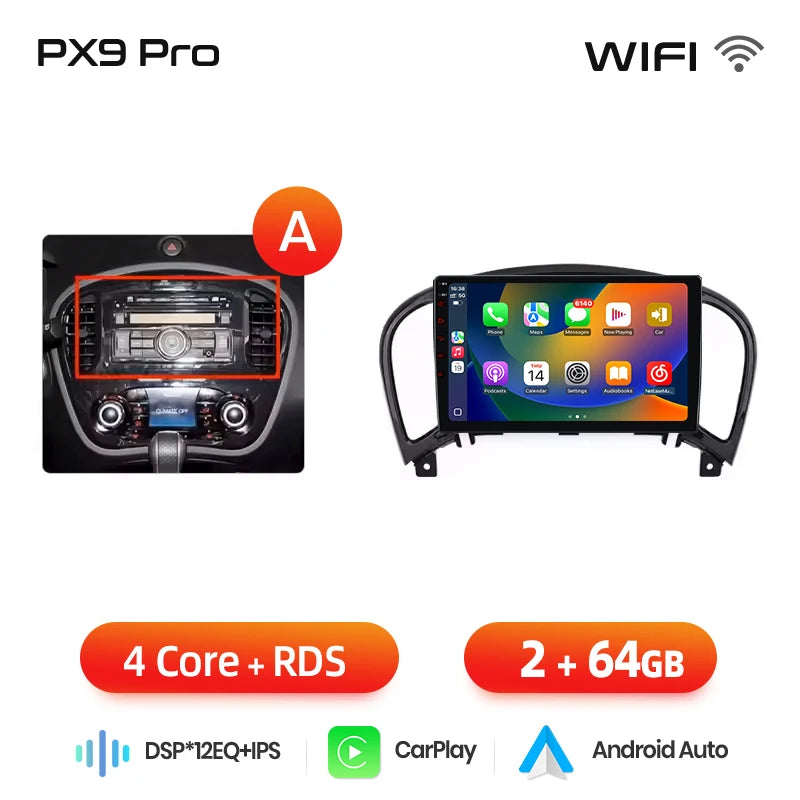 AWESAFE PX9 Car Radio Autoradio for Nissan Juke YF15 2010-2014 Wireless Carplay Screen Android Auto Stereo GPS Navi FM RDS BT - Junsun Official Store