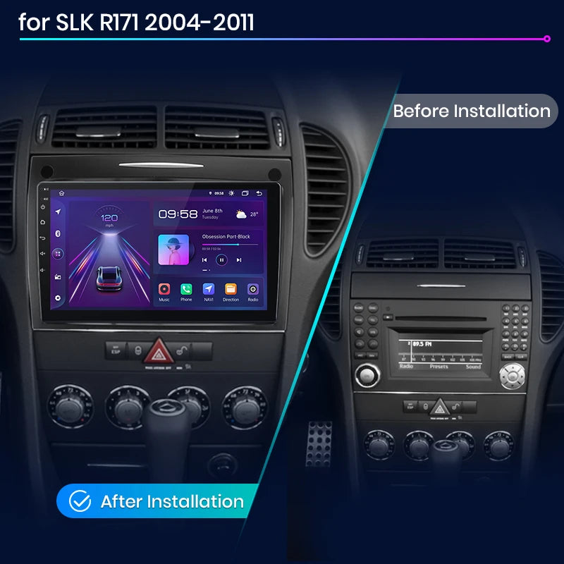 Junsun V1 CarPlay Android Auto Radio For Mercedes Benz SLK Class R171 2004-2011 SLK 200 280 300 350 Car Multimedia autoradio - Junsun Official Store
