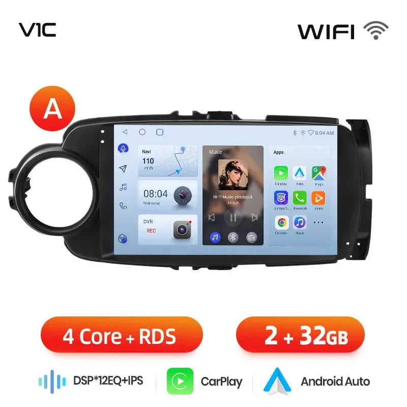Junsun Wireless CarPlay Android Auto Car Radio For Toyota Yaris