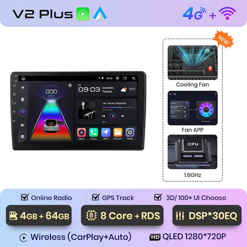 Junsun Wireless CarPlay Android Auto Radio For Volkswagen TOUAREG 2003 2004 2005-2010 Car Intelligent Systems RDS BT WiFi 2 din - Junsun Official Store
