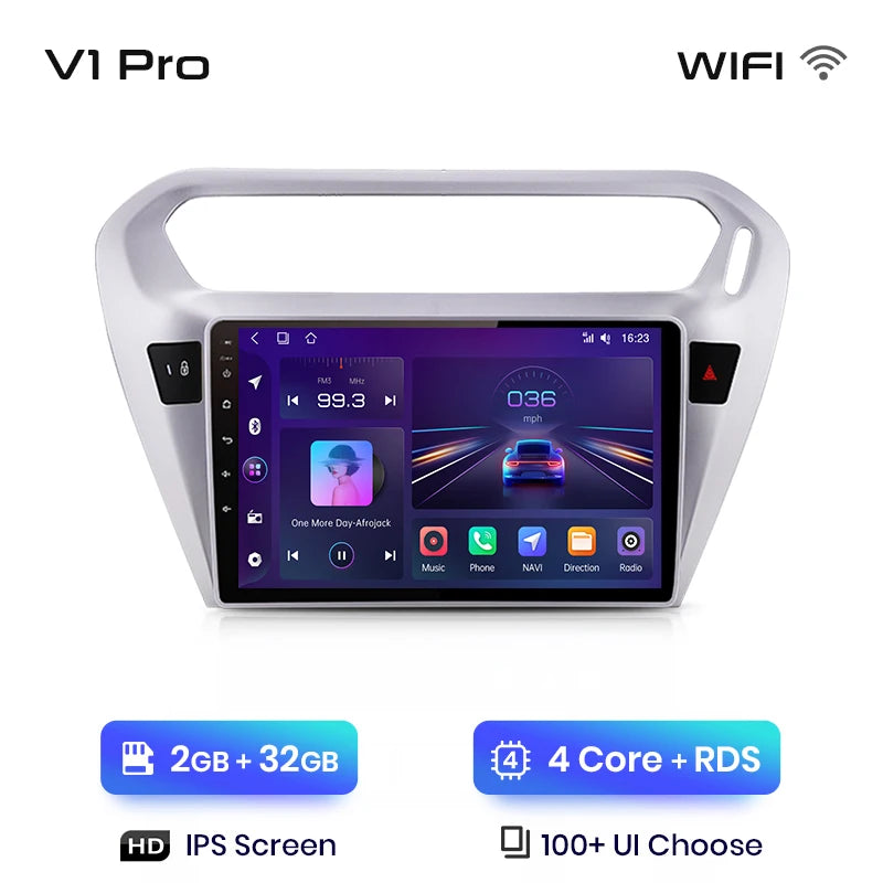 Junsun V1 Plus Car Radio For Peugeot 301 Citroen Elysee 2013 - 2018 wireless CarPlay Android Auto No 2 din 2din DVD