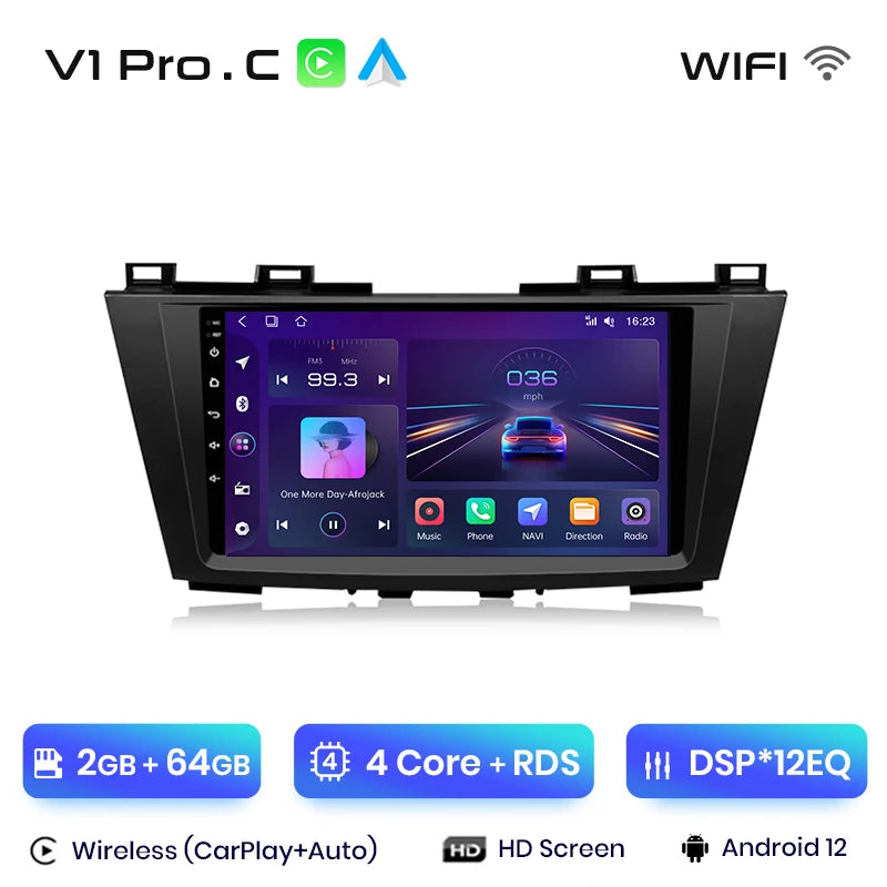 Junsun V1 AI Voice Wireless CarPlay Android Auto Radio For MAZDA 5 2010-2015 4G Car Multimedia GPS 2din autoradio