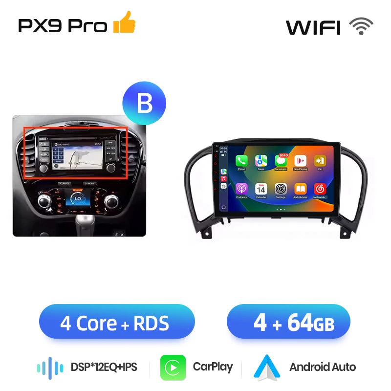 AWESAFE PX9 Car Radio Autoradio for Nissan Juke YF15 2010-2014 Wireless Carplay Screen Android Auto Stereo GPS Navi FM RDS BT - Junsun Official Store