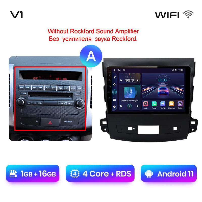 Junsun V1pro 2 din Android Auto Radio For Mitsubishi Outlander xl 2 2005-2011 Citroen C-Crosser Carplay Car Multimedia autoradio
