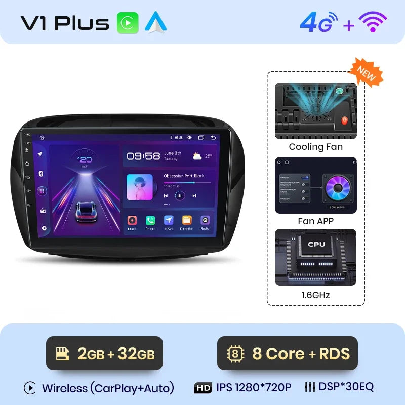 Junsun Wireless CarPlay Android Auto Radio For Honda Edix FRV 2004 2005 2006 2007-2009 Car Intelligent Systems RDS BT WiFi 2 din